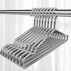 Jingxun Stainless Steel Hangers Thickened Large Non-Marking Anti-Slip Grooved 40cm Adult Universal [10-Pack]