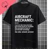 Unisex  Unisexs Funny Aircraft Mechanic Humor Style Graphic TShirt Pure Cotton Sleeve Casual Tshirt for Aviation Enthusiasts
