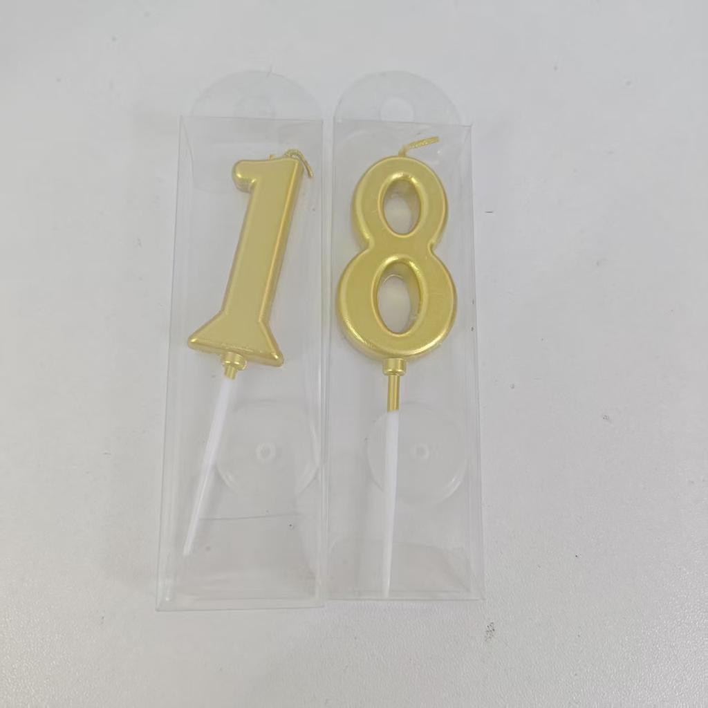 1/2/10pcs Number Birthday Candles, Gold Number Candles, Cake Number Candles, Party Celebration
