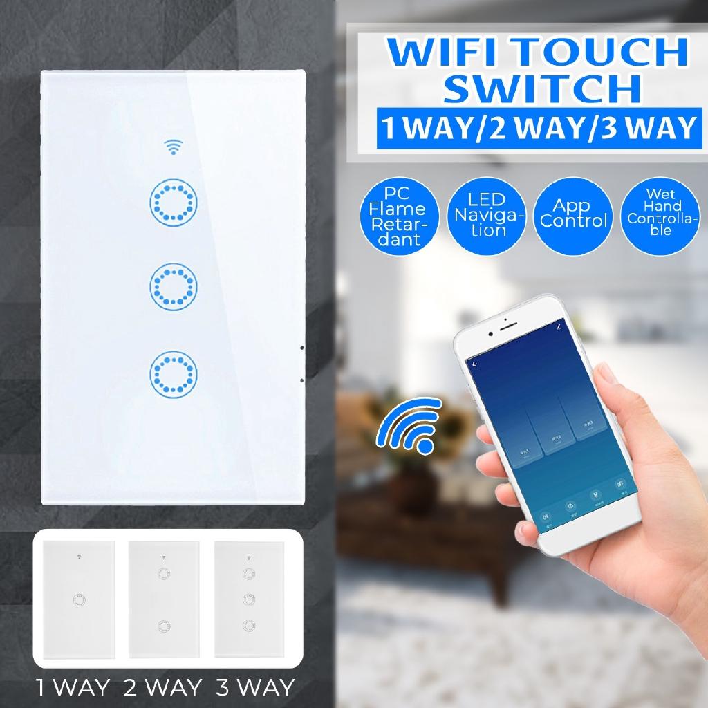 1000W 90-250V Wifi Touch Schalter 1/2/3 Gang Switch Smart Light Switch Panel Wall Interruptor App-Steuerung Schalter