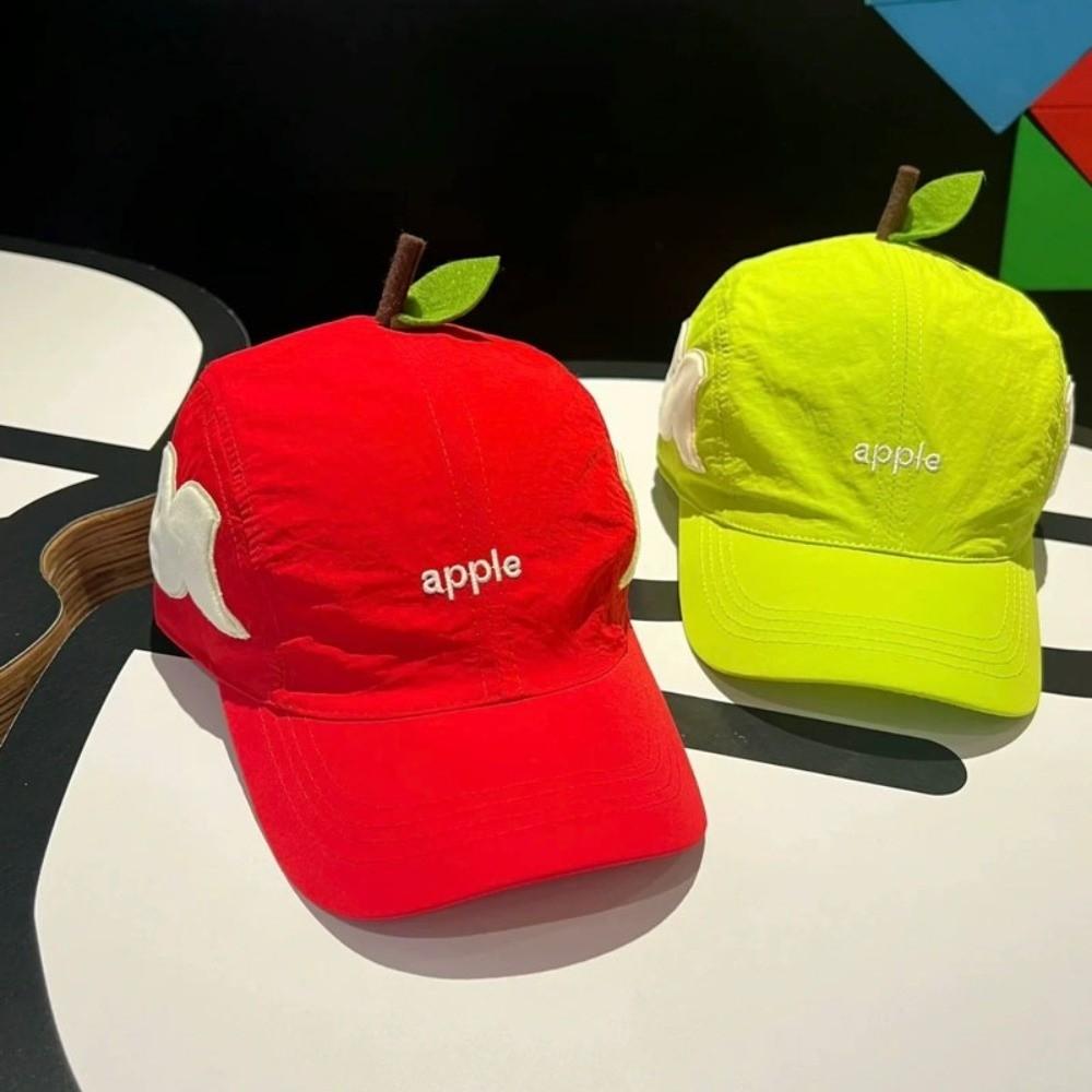 Cotton Peaked Hat Embroidered Fruits Sunscreen Cap Cute Baseball Cap for Girls