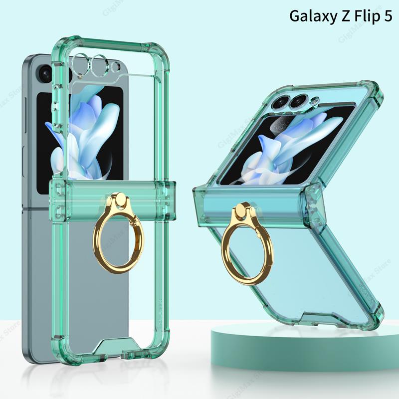 Wireless Charging Case For Samsung Galaxy Z Flip 5 Flip5 Clear Soft Cover For Samsung ZFlip5 Z Flip5 Funda Case Protective Coque