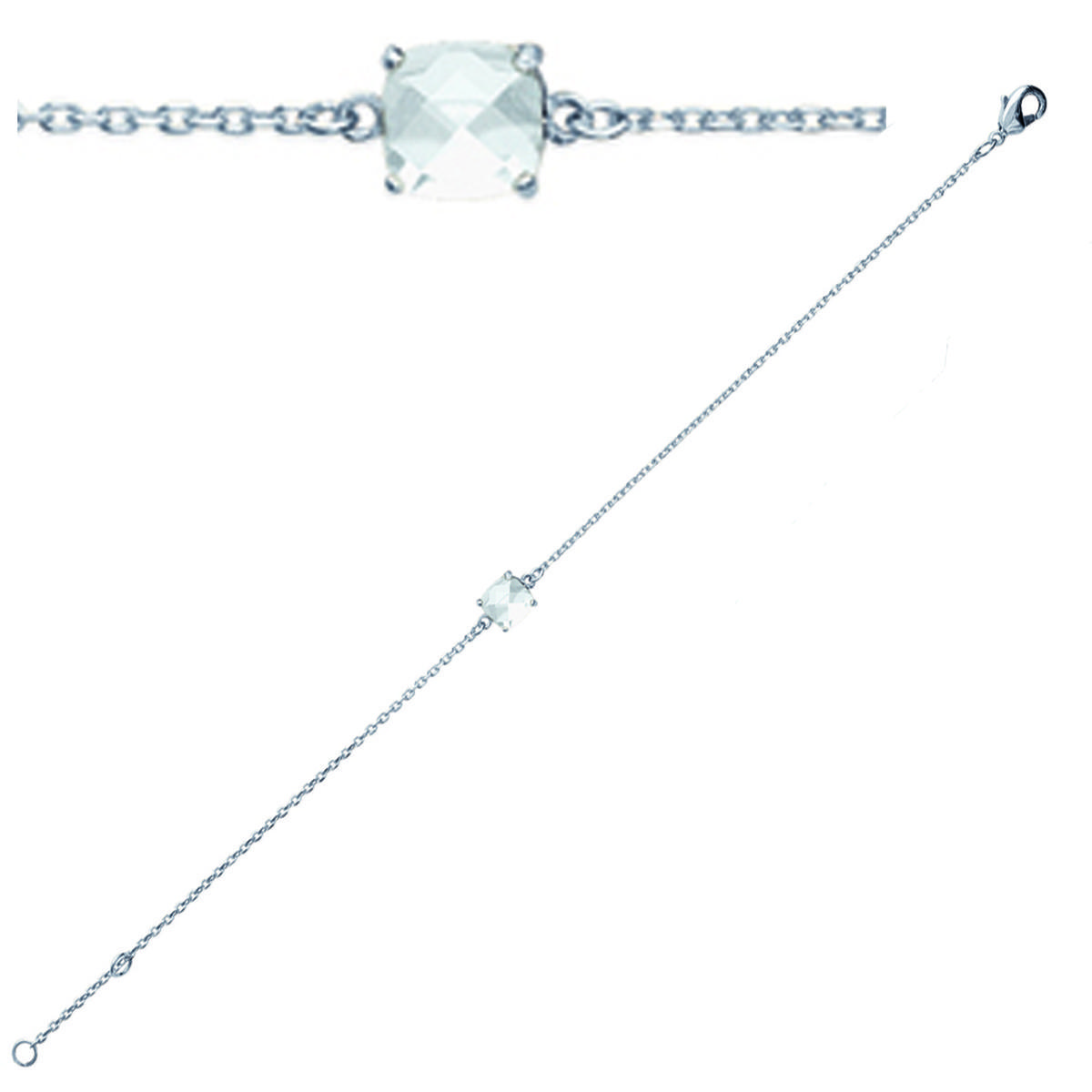 

Les Trésors De Lily [K3399] - Серебряный браслет Unique , серебристо-белый (родиевое покрытие) - 5 мм