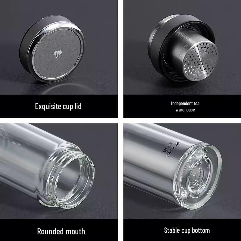 WANXIANG Single-Wall Glass Tea Infuser Bottle 520ml