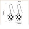 Ladies Elegant Plaid Love Heart Eardrop Earrings