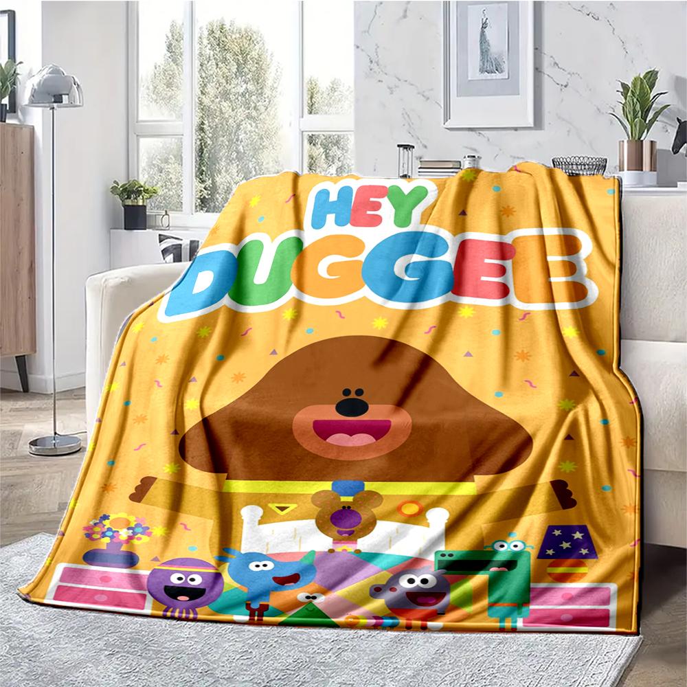 Hey Duggee Theme Printed Blanket - Perfect for Couch, Bed, Travel & Outdoor Use | Machine Washable, Cozy & Durable.
