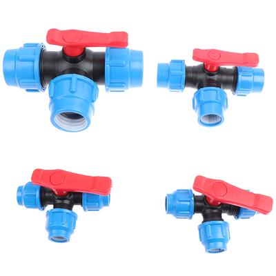 PE Three-Way Fast Connection Pipe Valve Plastic Valve T-Type Valve