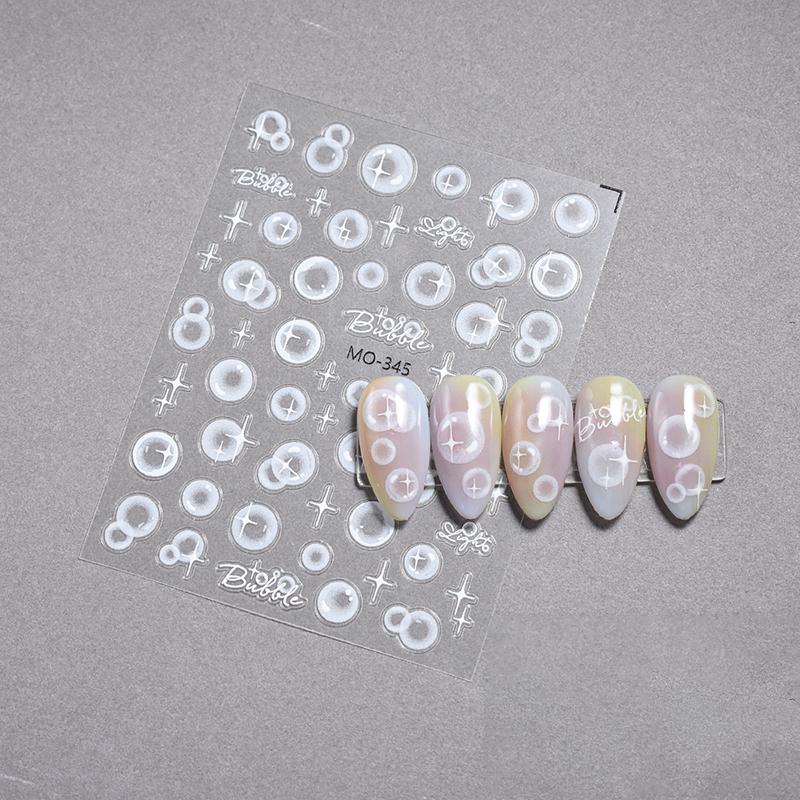 Cute Bubbles Love Shape Nail Sticker Enhancement Adhesive Stereoscopic Personality Diy Nail Decoration