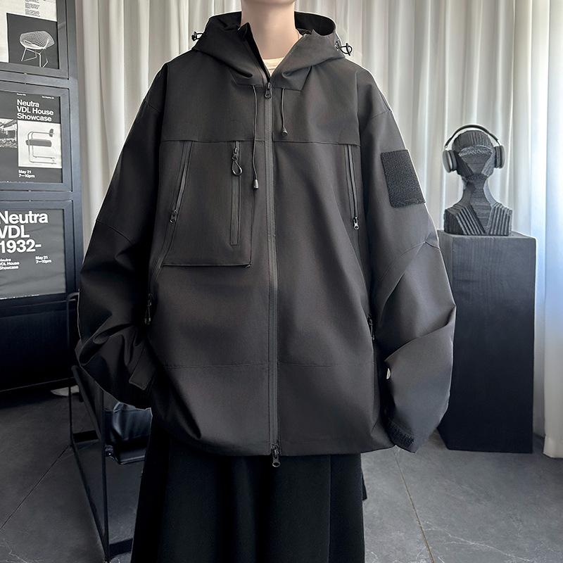 Functional Jacket Men's Spring and Autumn High-end Ruffian Handsome Top Hong Kong Style Large Size American Tooling Jacket