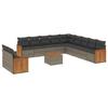 12 Piece Grey Garden Sofa Set with Cushions Poly Rattan