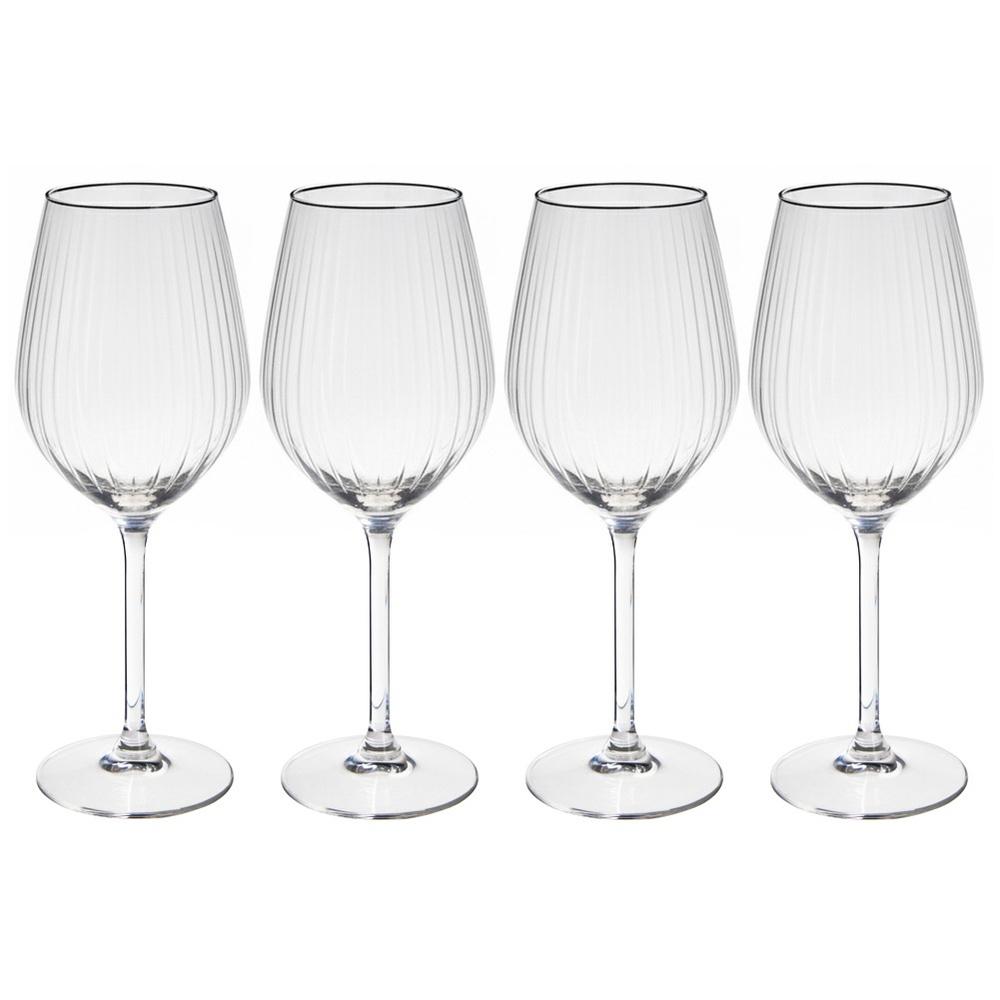 4x Kieliszki do Wina Białego Czerwonego Wody Zestaw Kieliszków 490 ml