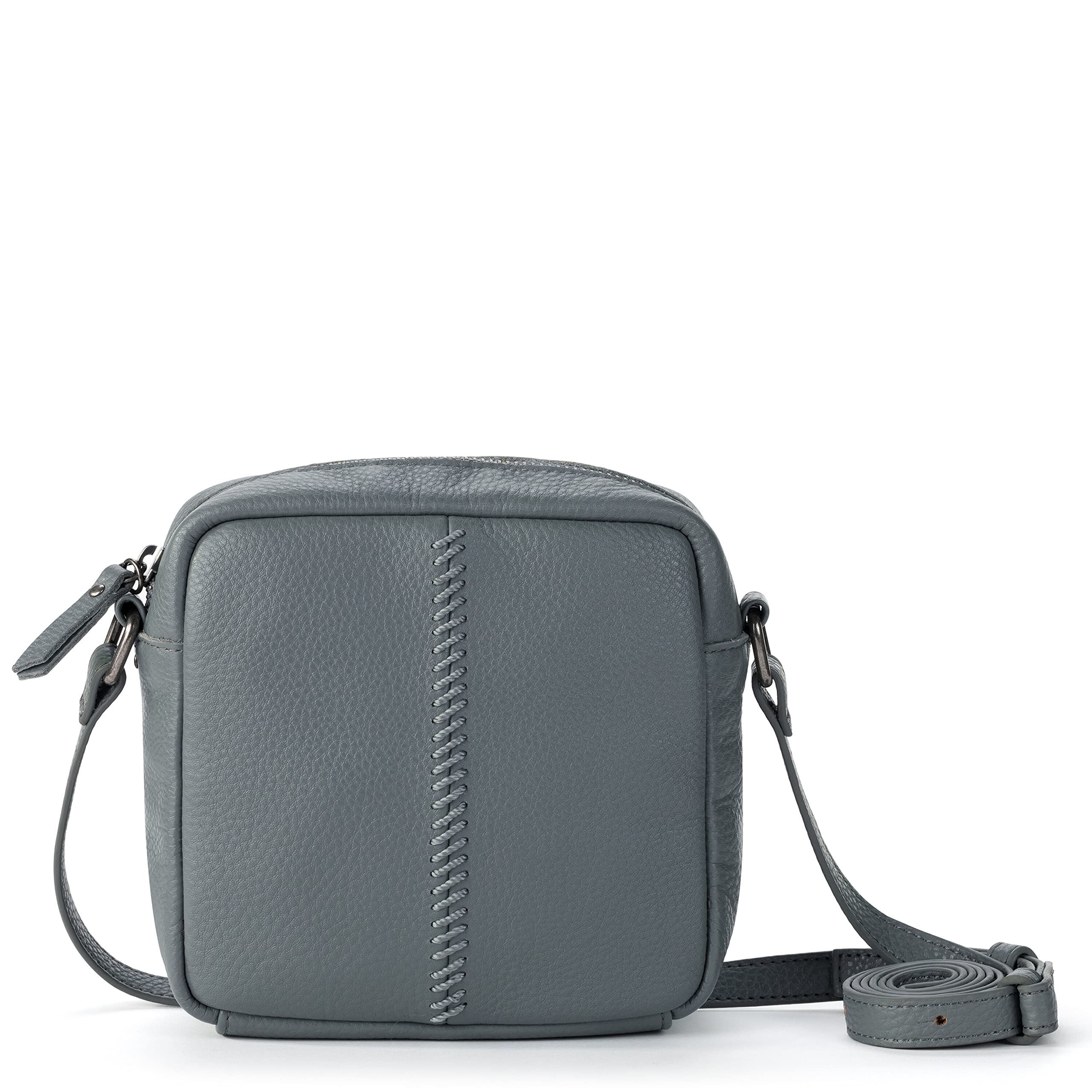 

The Sak Maisie Square Crossbody in Leather, Adjustable Strap, Dusty Blue