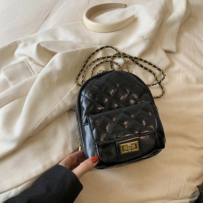 Фабричный женский рюкзак 2025 года новая мода высококачественный ромбовидный с бриллиантами маленький школьный рюкзак легкий и компактный с цепочкой универсальный рюкзак