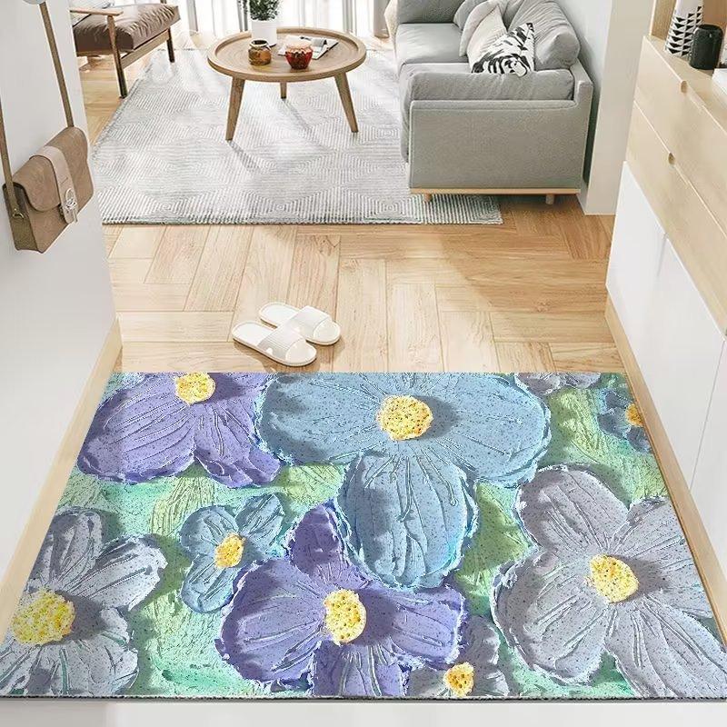 Oil Painting Entrance Door Mat Living Room Non-Slip Floor Carpet Bathroom Doormat Kitchen Rugs