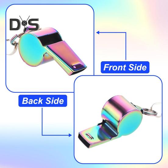 1Pc/2Pcs Sports Whistle Stainless Steel Whistle with Lanyard Loud Crisp Sound Whistle for Coaches Referee Official