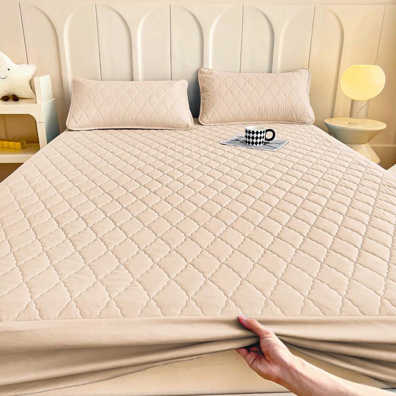 Wasserdichter Rutschfester Gesteppter Spannbettlaken-Schutz - Staubdichte Matratzenauflage für Wohnheim