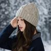 Pălărie de Toamnă și Iarnă pentru Femei, Căciulă Tricotată Monocromă, Protecție pentru Urechi, Acoperire Călduroasă, Pălărie de Lână
