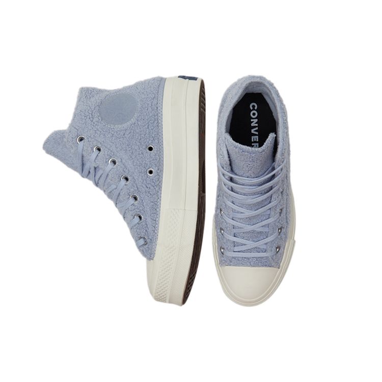 Converse Pantofi de sport pentru femei Chuck Taylor All Star Platform High Cozy Sherpa - Ghost Purple Steel Egret 572240C