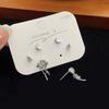 6Pcs/Set Pink Zircon Heart Cloud Stud Earrings For Women  Punk Sweet Cool Moon Earring Aesthetic Jewelry Gifts