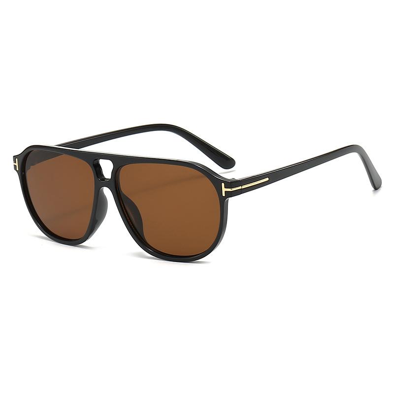 Retro Double Bridges Men Pilot Sunglasses Fashion Rivets Decoration Shades UV400 Women Trending Leopard Sun Glasses