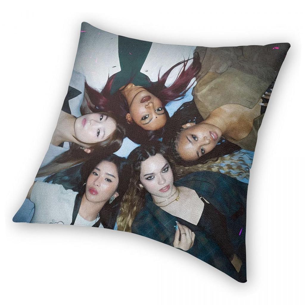 Federa Cuscino Katseye Kpop Girl Group Federa Cuscino Stampata in Poliestere Custodia Cuscino Decorativo da Divano per Casa Quadrata 40x40cm