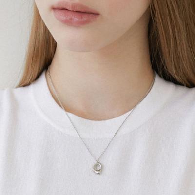 Halden atypische gat hanger ketting (N043_zilver)