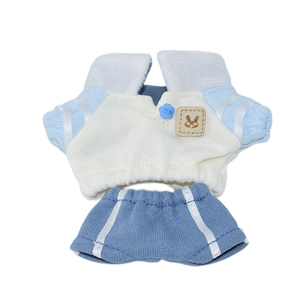 Replacement Outfit Dolls Lapel Hoodies Set Sweater Short Dollhouse Accessories For 10/20cm Doll