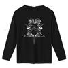 TSJUDER Demonic Supremacy Gothic Skull Cross T Shirt for Rock Punk Style vintage Washed Soft Casual Comfortable Stretched