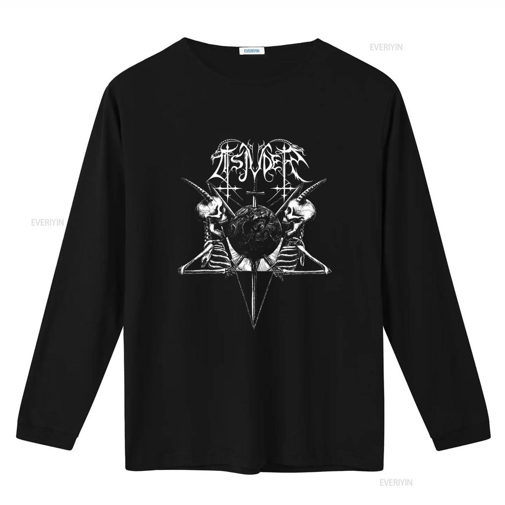 TSJUDER Demonic Supremacy Gothic Skull Cross T Shirt for Rock Punk Style vintage Washed Soft Casual Comfortable Stretched