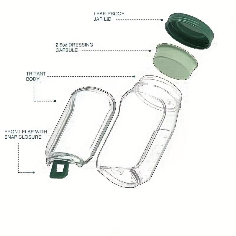 1 ud. herramienta de almacenamiento para hacer ensaladas de apertura lateral, práctico recipiente para el almuerzo con caja para condimentos