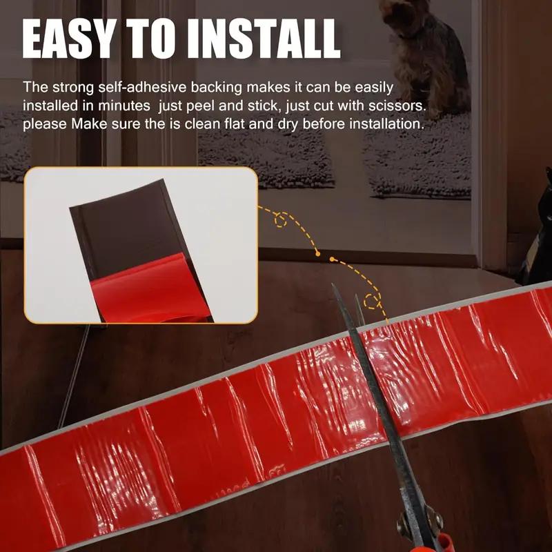 1PC 2mx5cm Self-Adhesive Floor Transition Strip, Elegant Wood Grain Vinyl Floor Divider, Plastic Laminate Floor Cover