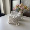 Lace Fabric Polka Dot Makeup Bag for Women Girl Female's Cosmetic Pouch for Fresh & Sweet Style Brush Toiletry Bag Case