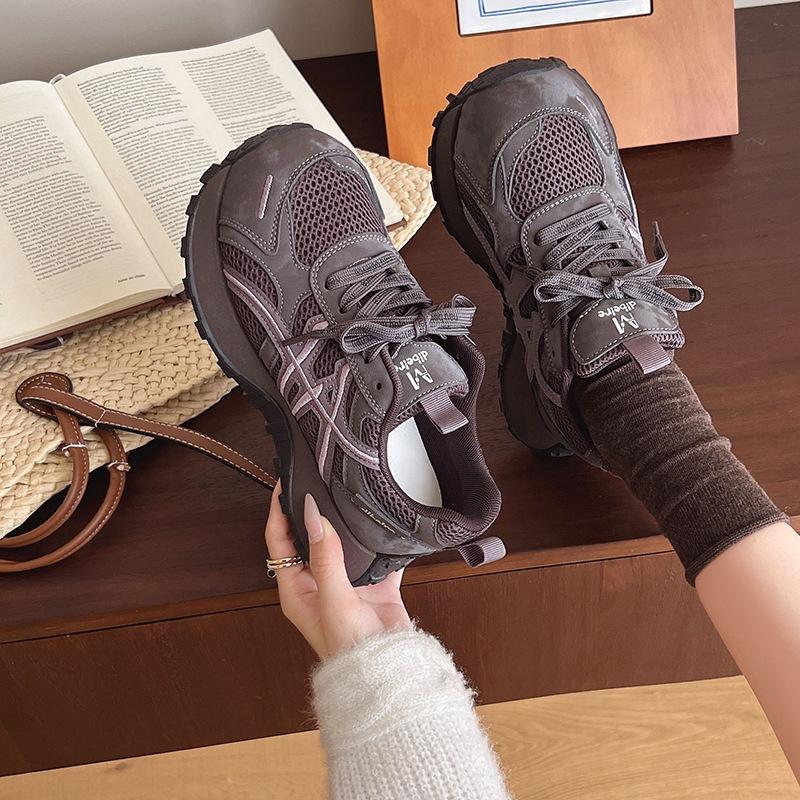 Korean Version Ins Thick-soled Inner Height Increase Color Matching German Training Shoes Women's 2025 Autumn New Versatile Forrest Gump Sports