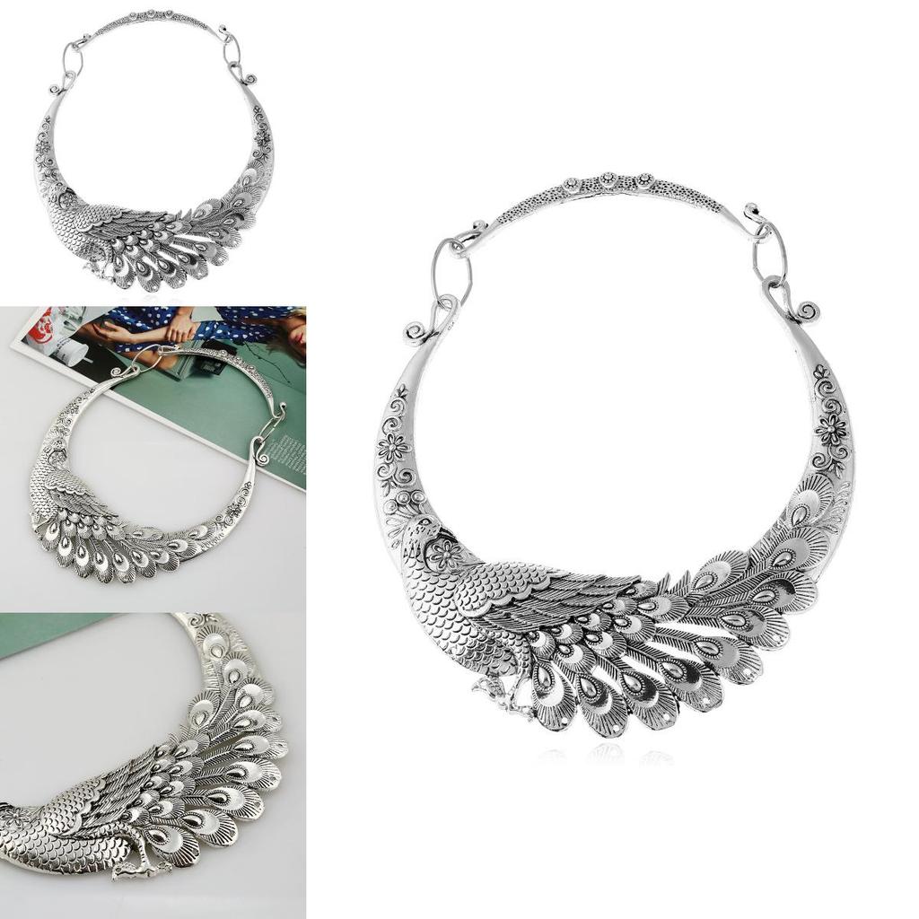 Boho Style Peacock Pendant Necklace With Gold Plated Finish For Womens Accessories