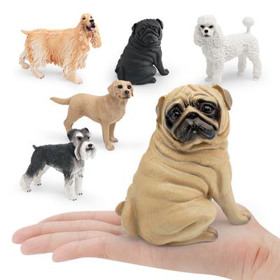 Simulated Dog Model PVC Pug Schnauzer Poodle Labrador Cocker Spaniel Figurine Statue