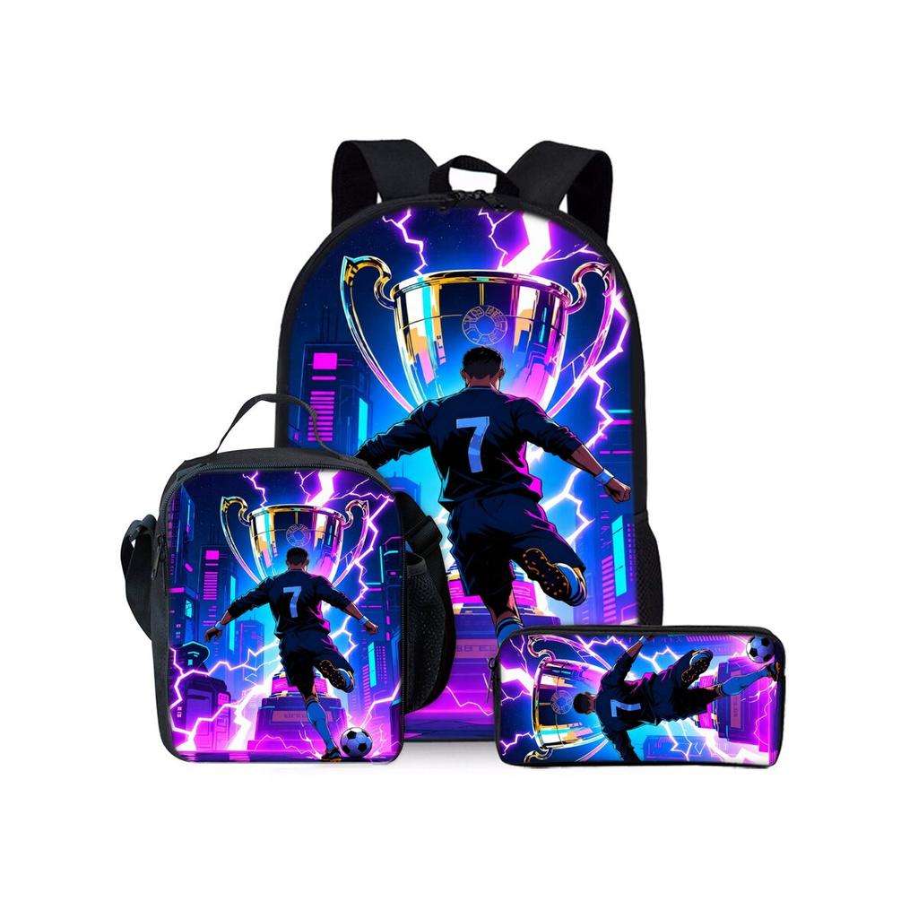 Football Full Screen Patterned Knapsack For Boys/Girls Children Best Gifts 2D Animated Backpack Big Capacity Teens Laptop Backpack