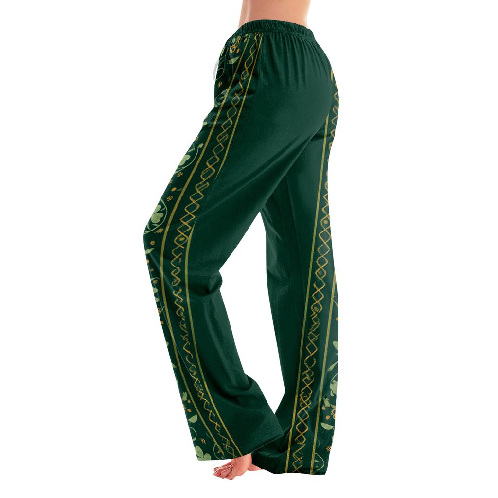 Pajama Pants Sleepwear Casual Drawstring Elastic Waist Pants Comfy Straight Yoga Loose Trousers