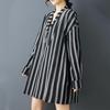 Long Sleeve Plus Size  Vintage Stripe New In Dresses for Women Casual Loose Spring Summer Mini Short Dress