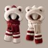 Cold-Proof Warm Able Plush Hat, Hat, Scarf, Gloves And Earmuffs Four-In-One, Winter Thickened Ear Protection Cycling