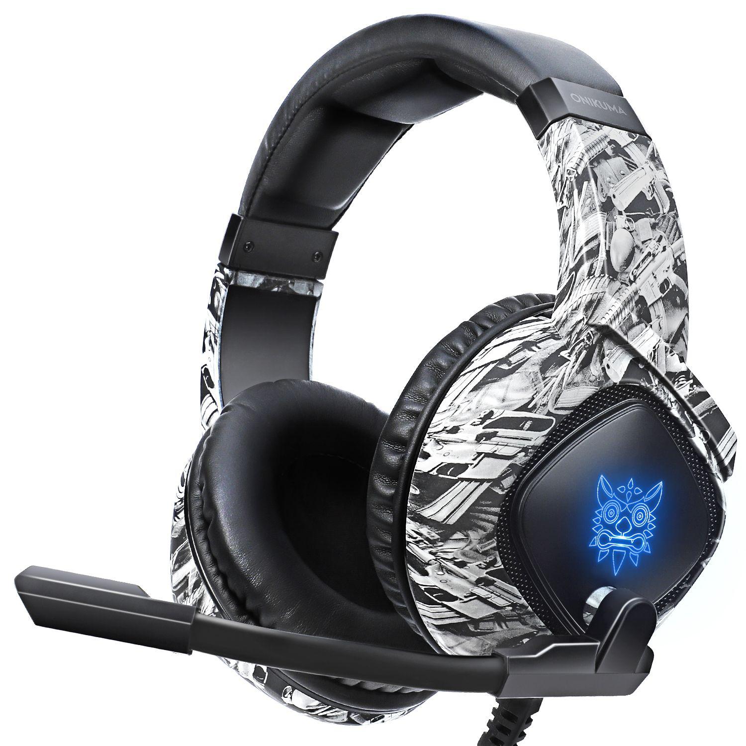 

Наушники K19 Surround Gaming Headset Gamer USB Проводные наушники-вкладыши RGB Gamer для PS4 PS5 Xbox Series Gamers 21*18.5*10cm серый/камуфляжный