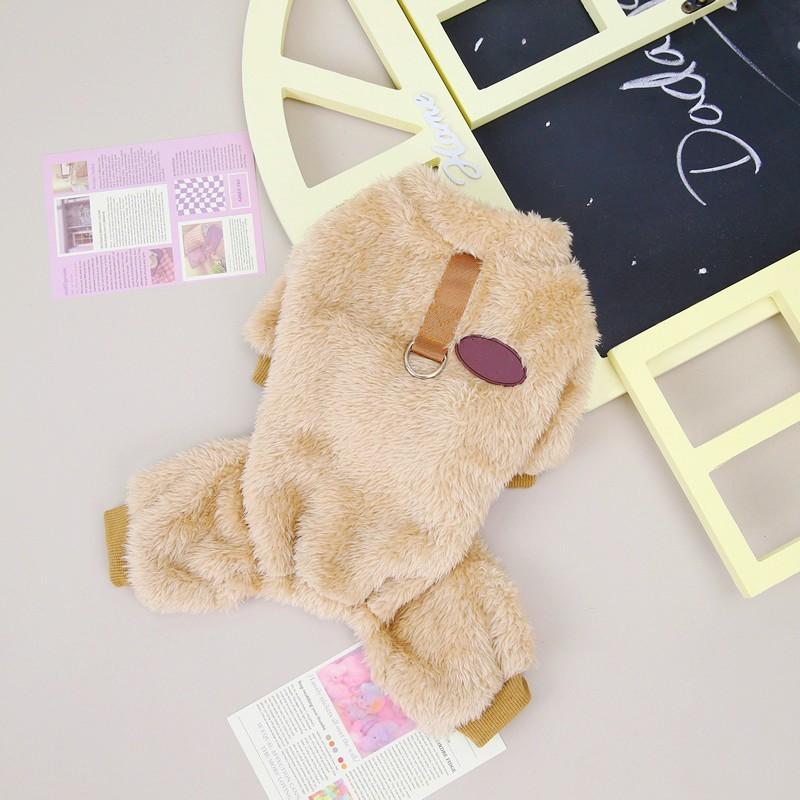Winter Warm Fleece Dog Jumpsuit Pet Dog Clothes for Small Dogs Autumn Four Legs Pajamas Plush Dog Coat Chihuahua Poodle Costumes