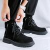 New Men's High-top Leather Boots Fashionable Outdoor Sports Shoes Anti-slip Lace-up Ankle Boots Durable Comfortable