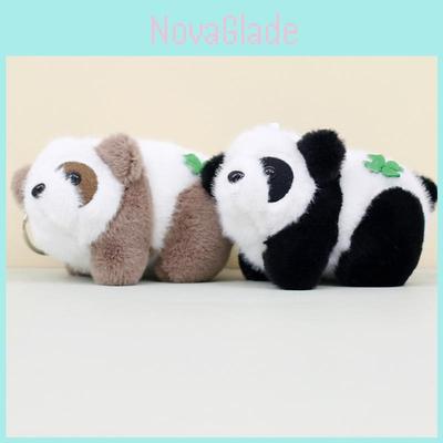 Adorable porte-clés en peluche panda réaliste, souvenir animal en peluche avec peluche courte