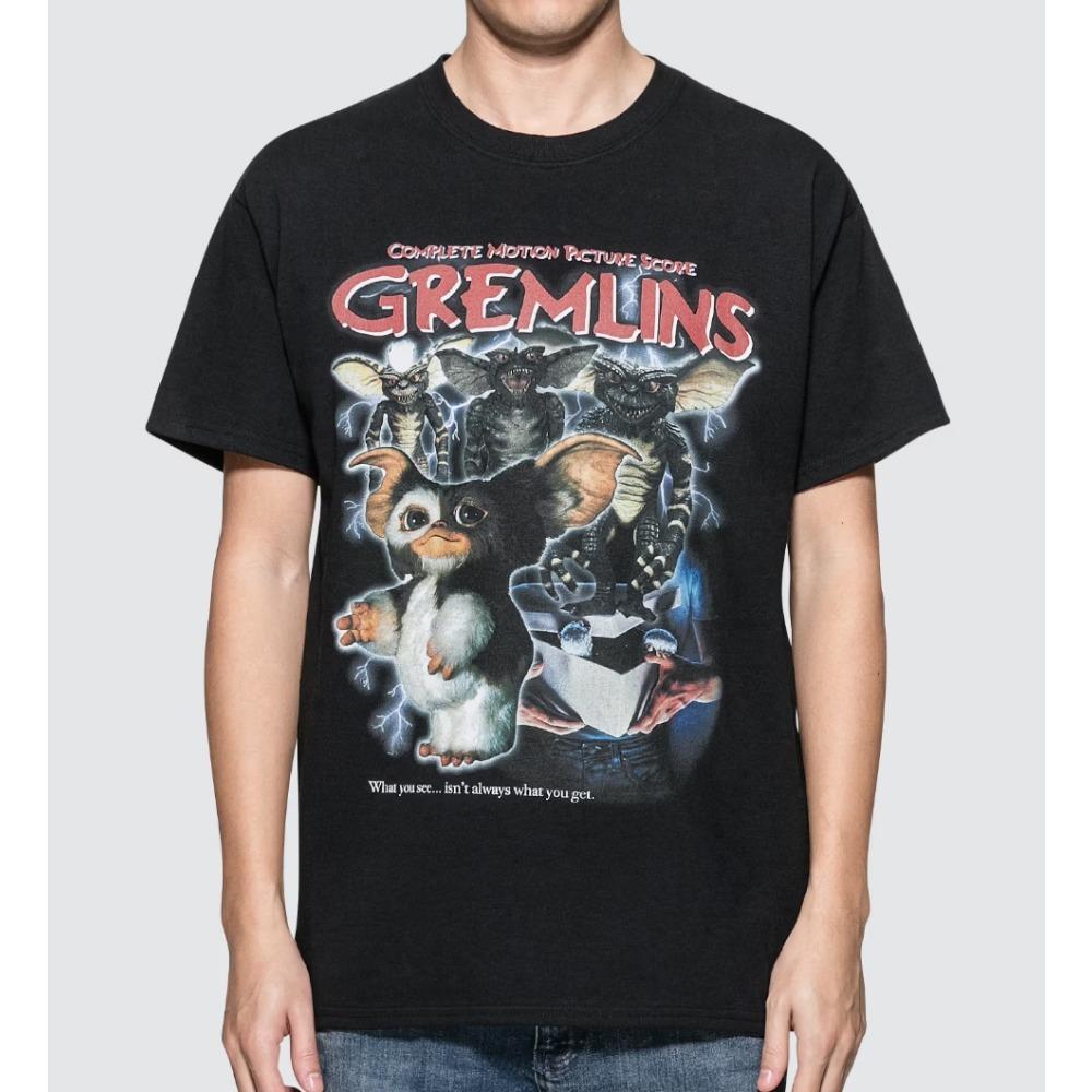 

Летние мужские футболки с графикой Гремлинов из чистого хлопка, спортивный повседневный топ свободного большого размера, унисекс, мужская футболка оверсайз 4XL