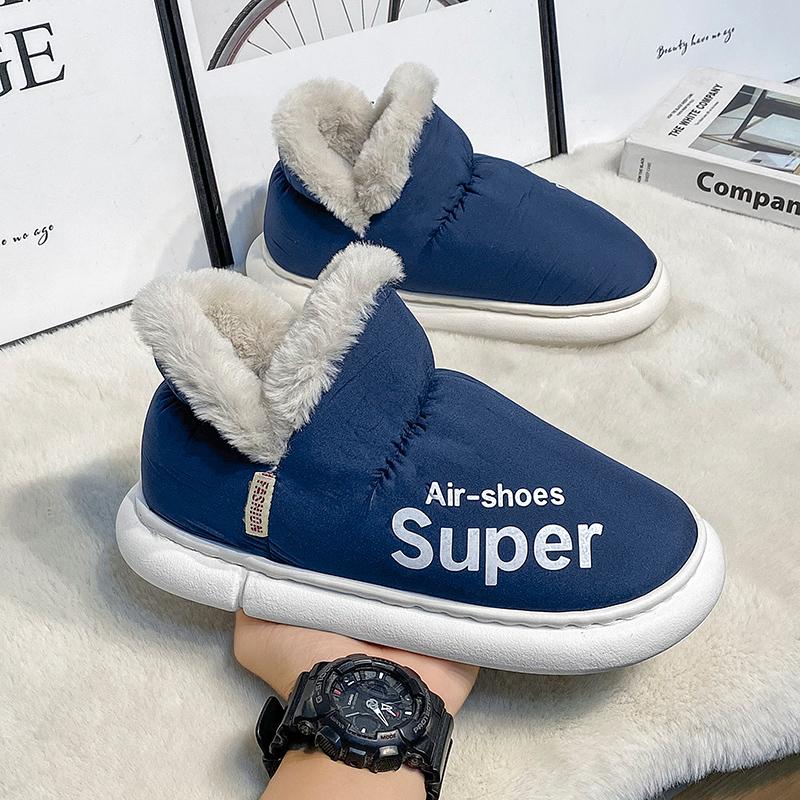 

Новые меховые тапочки для мужчин, зимние пушистые модные теплые лодыжки, плюшевые удобные тапочки для дома, мягкая подошва, хлопковая обувь 40 синий