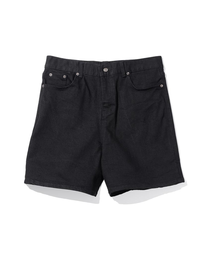 MASSNOUN Nor Wide Black Denim Shorts Msejp010-Bk