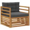 Outdoor Sofa Set Solid Acacia Wood and Polyester