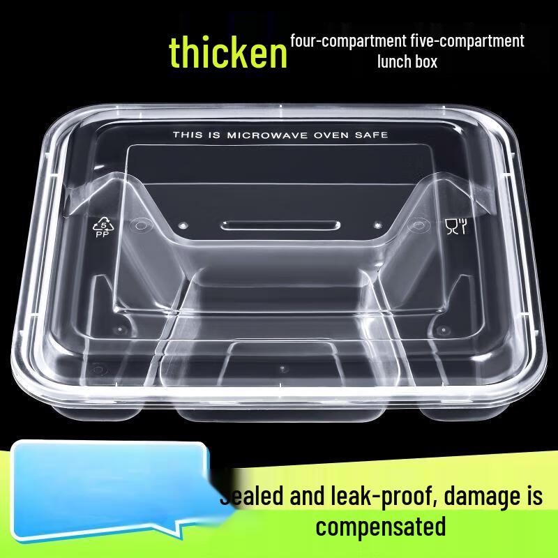 Disposable 3-Compartment Meal Prep Containers
