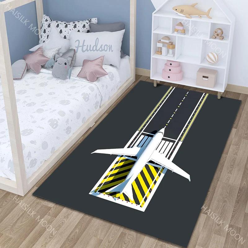 

Cartoon Airport and Runway Pattern Carpet for Living Room Bedroom Sofa Home Decor Non-slip Floor Mat Large Size Luxury Gift 40cm x 60cm