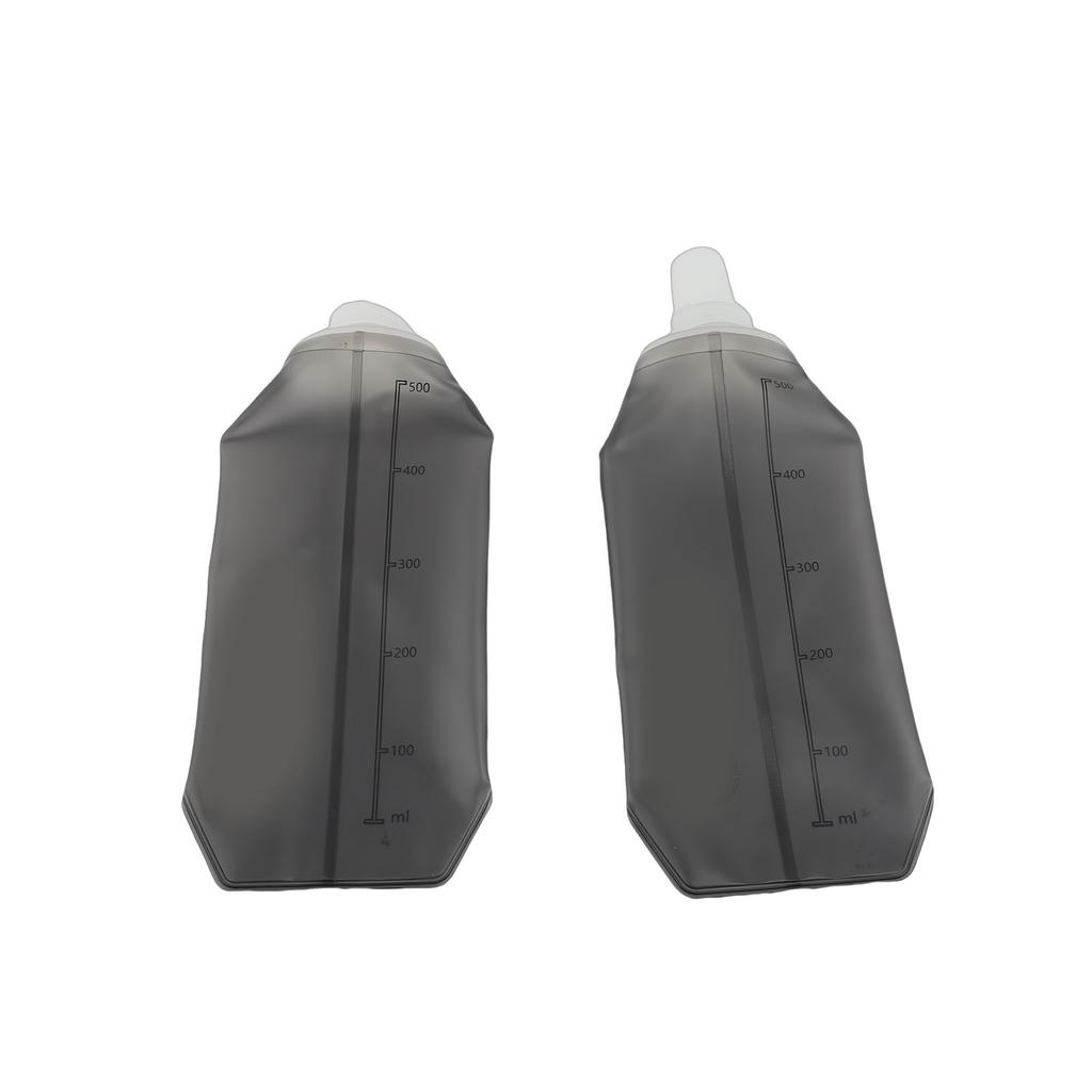 2PCS Flasque Souple TPU Pliable Anti-fuite Bouteille d'Eau Souple avec Bouchon Anti-poussière pour Vélo Course Randonnée Hydratation